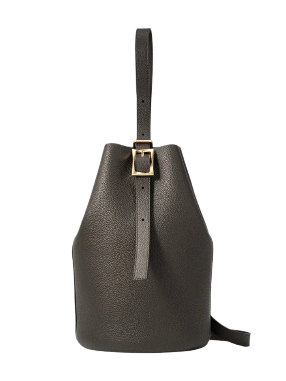 Leather Convertible Bucket Bag